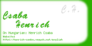 csaba henrich business card